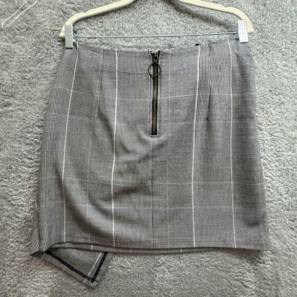 Who What Wear Skirt Womens 8 Wrap Plaid Black Asymmetrical Clueless Prep Ivy - Picture 4 of 14